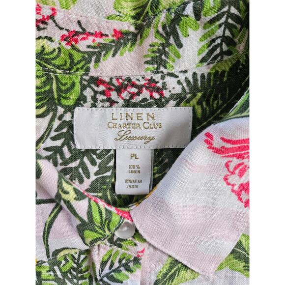 Charter Club Luxury 100% Linen Palm Beach Shirt, Size LP - Picture 8 of 12